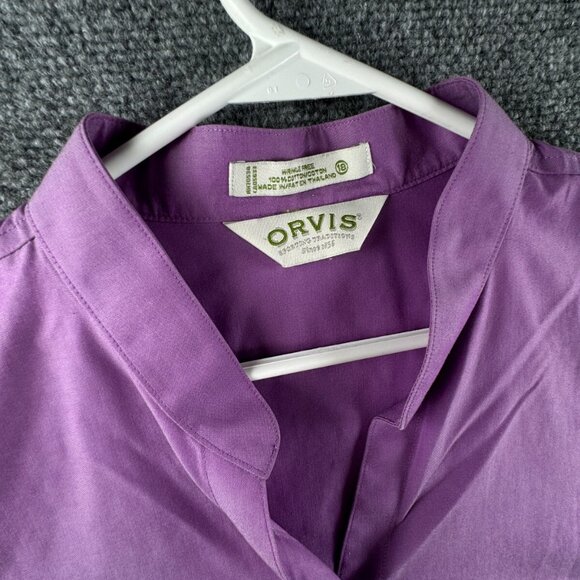 Orvis Women’s Purple Button Up Shirt 1/2 Sleeve Size 18 Cotton Wrinkle Free - Picture 6 of 10